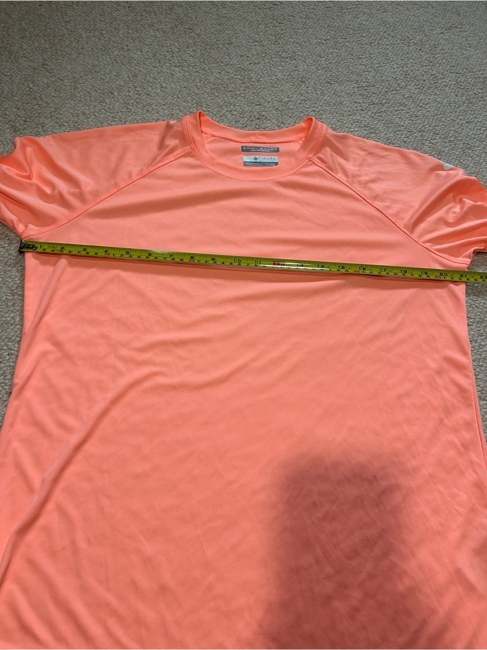 Columbia PFG Omni Shade Long Sleeve Tee Size Large Peach/Coral fishing active - Picture 9 of 10